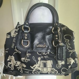 Coach bag leather and canvas